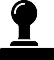 A stamp on a white background with a black ball vector