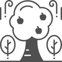 An apple tree with question marks on it vector