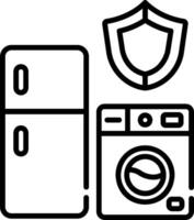 A refrigerator and washing machine with a shield vector
