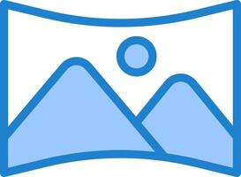 A blue and white image of mountains vector