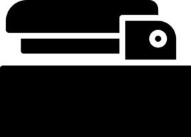 A black and white icon of a printer vector