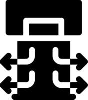 A black and white icon of a computer vector
