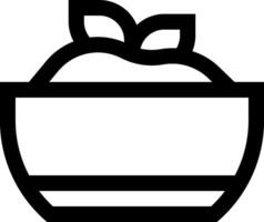 Apple in bowl icon vector