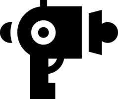 A black and white icon of a camera vector