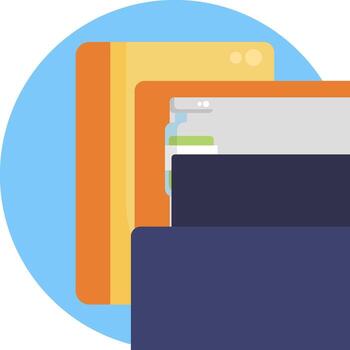 A folder with a folder icon and a folder icon vector