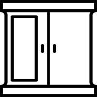 A black and white image of a cabinet vector