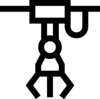 A black and white image of a crane vector