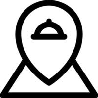 A black and white icon of a pin with a hat on it vector