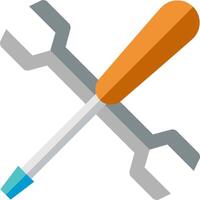 A wrench and a screwdriver icon on a white background vector