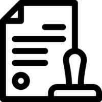 A stamp and paper document icon vector