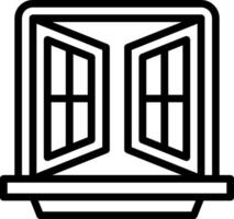 A black and white icon of a window vector