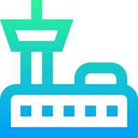 A blue and green icon of a boat vector
