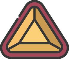 A triangle with a red and yellow border vector