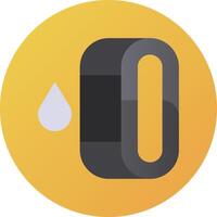 A yellow circle with a black and white image of a water drop vector
