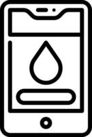A black and white image of a phone with a drop of water on it vector