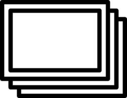 A black and white square with a white border vector