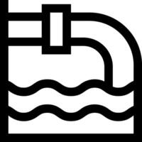 A black and white image of a pipe and water vector