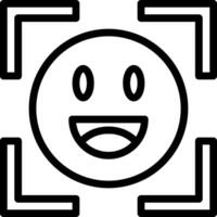 A smiley face icon with a square around it vector