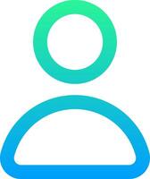 A blue and green icon with a person's head vector