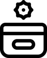 A black and white icon of a wallet vector