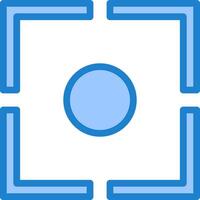 A blue square with a circle in the center vector