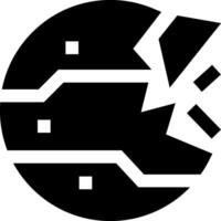 A black and white logo with a broken piece of a computer vector