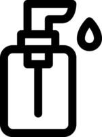 A black and white image of a bottle with a drop of liquid vector