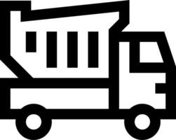 A black and white image of a dump truck vector