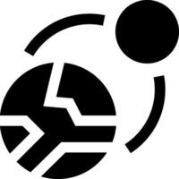 A black and white logo of a broken ball and a globe vector