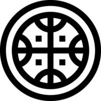 A black and white logo of a circle with a cross in it vector
