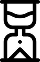 A black and white hourglass icon vector
