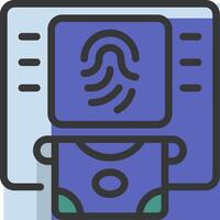 A computer with a fingerprint scanner on it vector