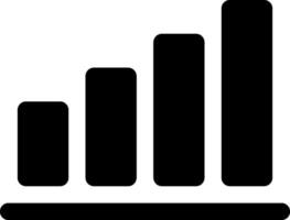 A bar chart icon with a black background vector