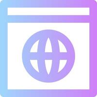 A purple and blue icon with a globe on it vector