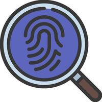 Magnifying fingerprint icon illustration design vector
