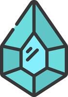 A blue cube with a black outline vector