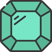 A green gemstone icon vector