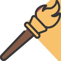 A torch with a flame on it vector