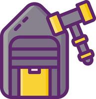 A hammer and a box with a hammer inside vector