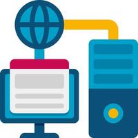 A computer and a globe connected to a computer vector
