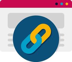 A link icon with a yellow and blue chain vector