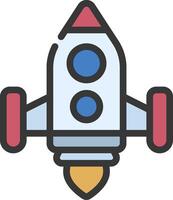 A rocket ship icon on a white background vector