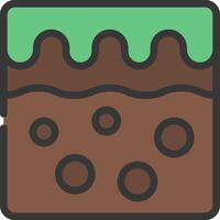 A brown and green square with a green top vector