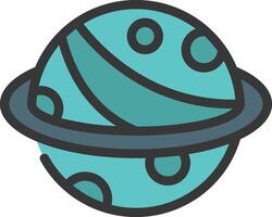 Planet with saturn icon vector