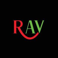 RAV letters creative logo with shield vector