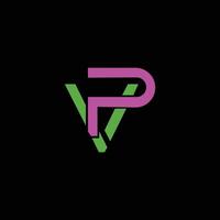 VP initial handwriting signature logo design vector