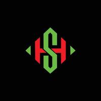 HS letter logo abstract vector