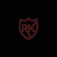 RK shield latter logo design vector