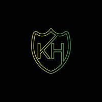 KH shield logo design icon vector