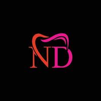 ND logo monogram emblem style with crown shape design template vector